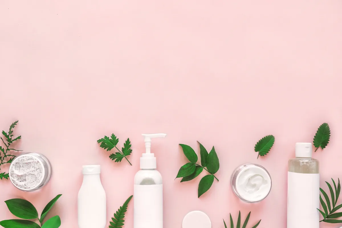A botanical flat lay of the natural ingredients behind Solène formulas