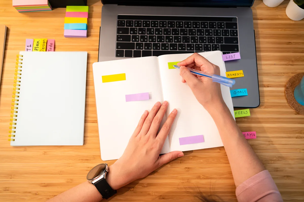Content writing for SEO on laptop