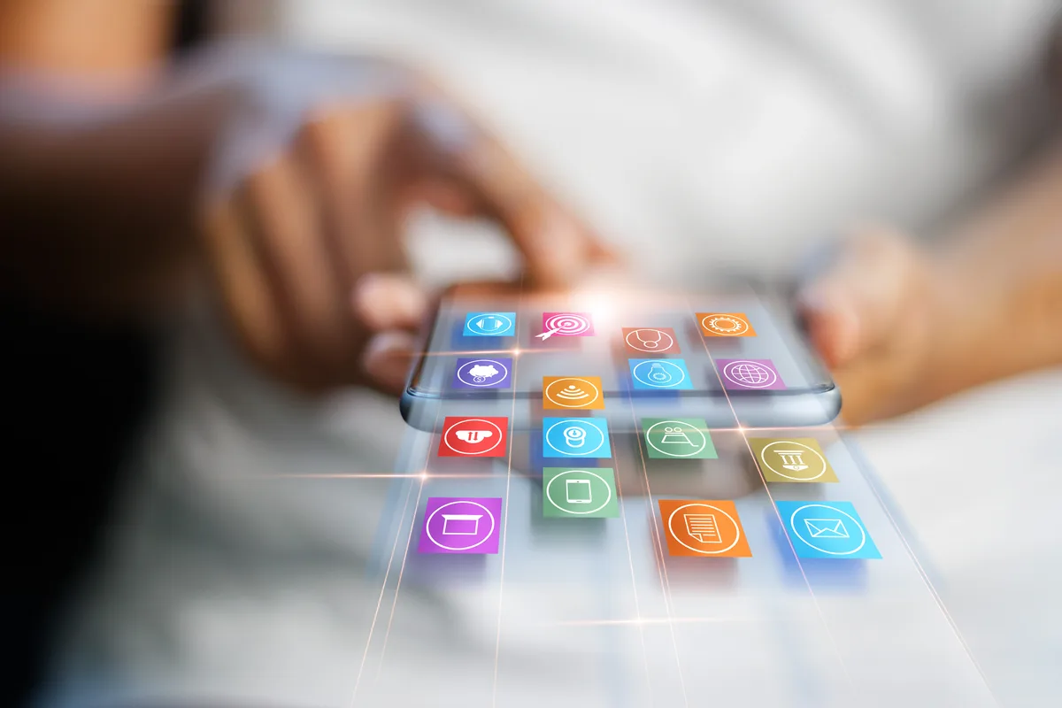 Mobile app development on smartphone