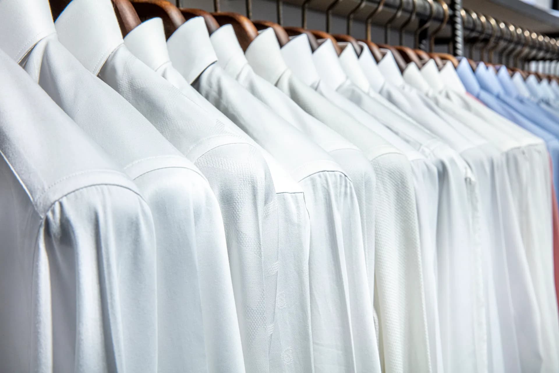 Garments on the conveyor at Quickline, Lincoln Park
