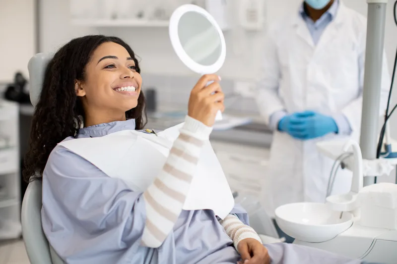 A hygienist performing a deep cleaning