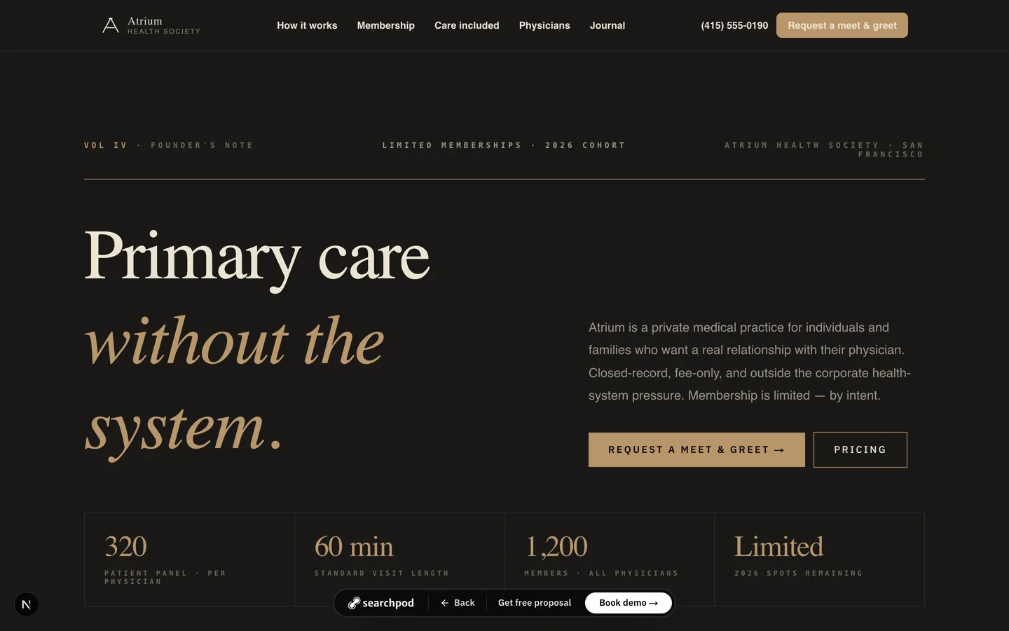 Modern Practice — sample ent practices homepage by SearchPod