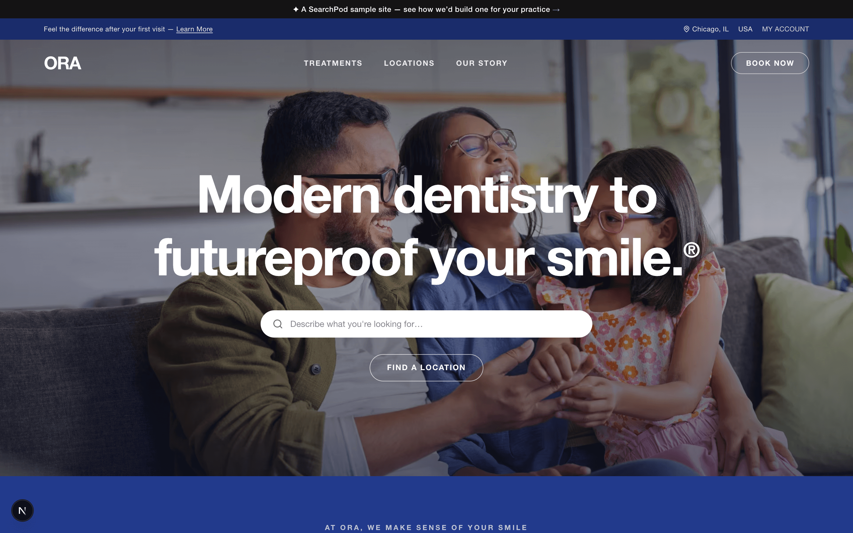 Modern Wellness — sample dentistry homepage by SearchPod