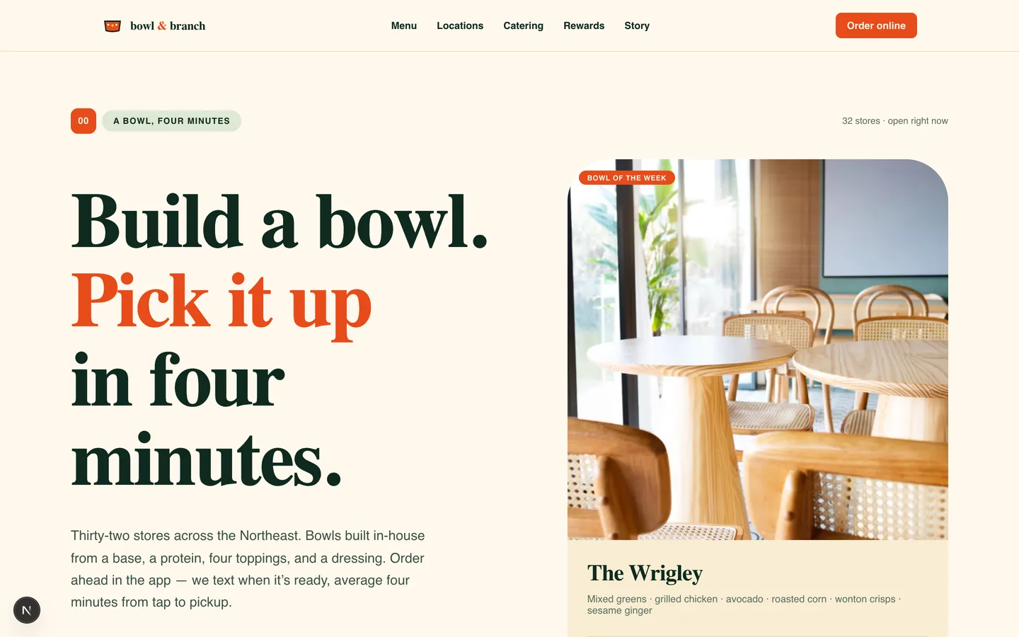 Bowl & Branch homepage hero — Bowls built your way