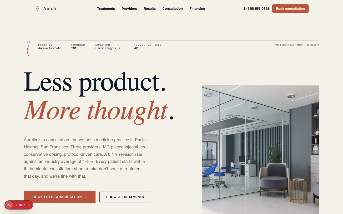 Beauty sample site preview