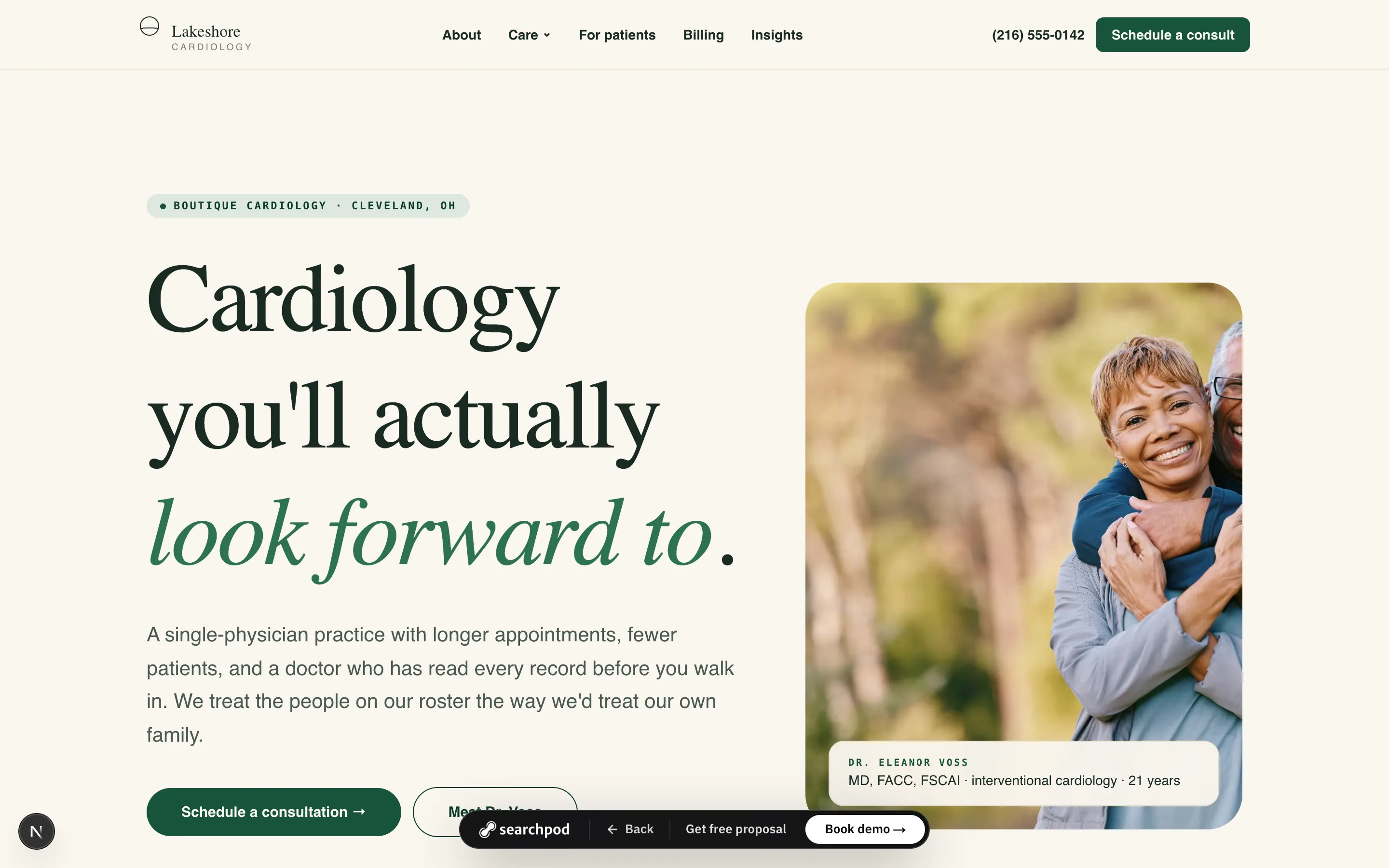 Trusted Local — sample chiropractors homepage by SearchPod