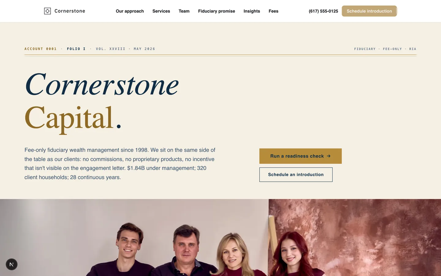 Finance sample site preview